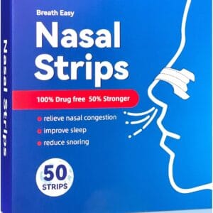 50 Count Nose Strips to Stop Snoring and Relieve Nasal Congestion to Improve Sleeping