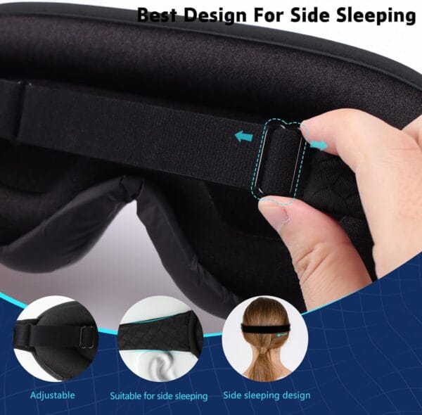 Sleep Mask, Eye Mask, 100% Blackout 3D Sleep Masks for Men & Women - Zero Eye Pressure Sleeping Eye Mask- Eye Mask for Sleeping Suitable for Travel - Image 4