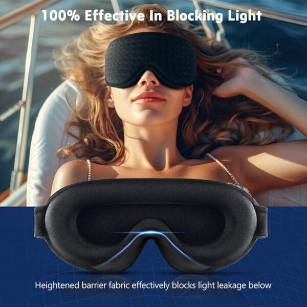 Sleep Mask, Eye Mask, 100% Blackout 3D Sleep Masks for Men & Women - Zero Eye Pressure Sleeping Eye Mask- Eye Mask for Sleeping Suitable for Travel - Image 3