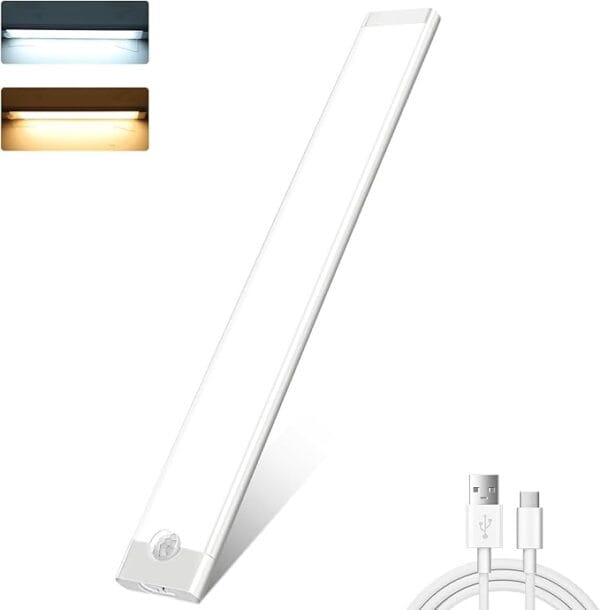 Under Cabinet Kitchen Lights,1 Pack 72 LEDs 3 Modes Motion Sensor under Cupboard kitchen lights,2000mAh USB