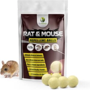 Ecowidow Rat & Mouse Repellent Balls-5 Pack Super Strength Peppermint,Citronella,Cinnamon & Eucalyptus Oil Mice Repellent,Plant Based,Natural Rat Repellent/Deterrent,Ready to Use Rodent Control