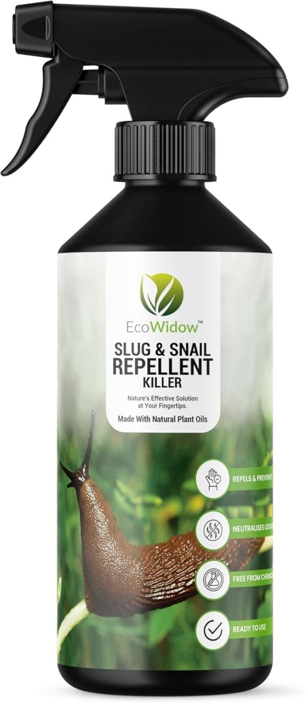 Ecowidow Slug & Snail Repellent Killer - Indoor/Outdoor Triple Strength Spray with Nozzle - Alternative to Copper Tape Slug Repellent & Slug Pellets UK - Effective Slug Repellent Indoor Use