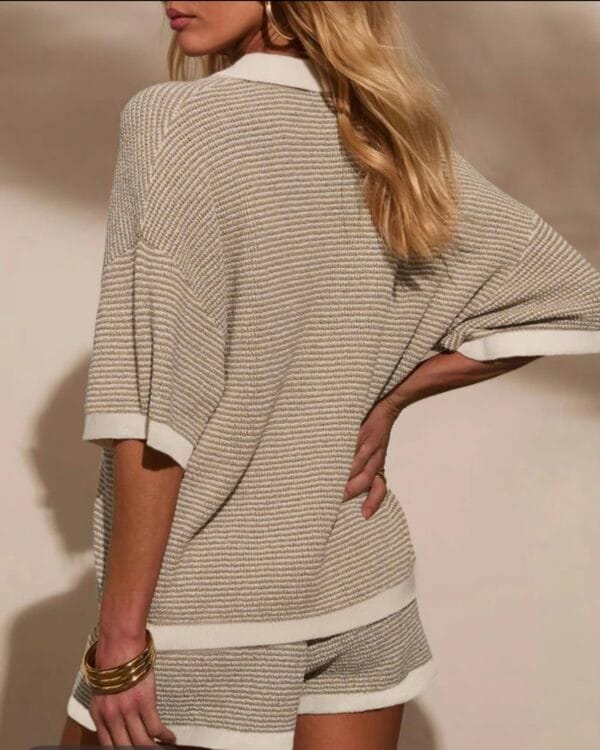 women Two Piece Sweater Short and skirt - Image 3