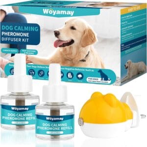Woyamay 3-in-1 Dog Calming Plug In for Dog Anxiety Relief, Calming Dog Pheromone Diffuser with 1 Diffuser + 2 Refills for 60-Day, for all Breeds and Ages